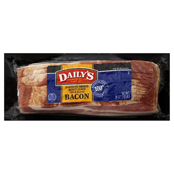 Dailys Bacon Hardwood Smoked Honey Cured Thick Sliced - 24 Oz