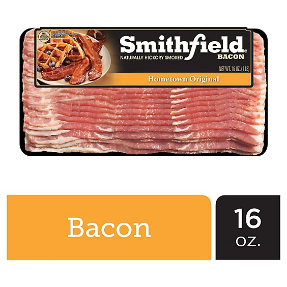 Smithfield Hometown Original Naturally Hickory Smoked Bacon - 16 Oz