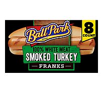 Ball Park Smoked White Meat Turkey Hot Dogs Bun Size Length 8 Count