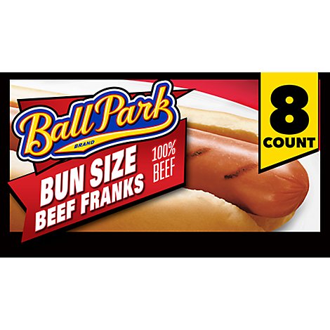 Ball Park Bun Size Beef Hot Dogs 8 Count - 15 Oz