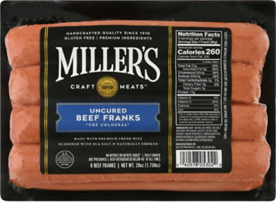 Millers Beef Franks Colossal - 28 Oz - Image 2