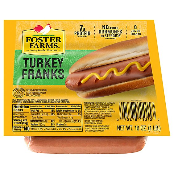 Foster Farms Turkey Franks - 16 Oz