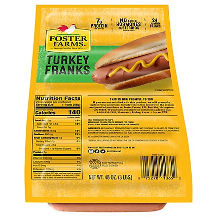 Foster Farms Turkey Franks Value Pack - 3 Lb - Image 1