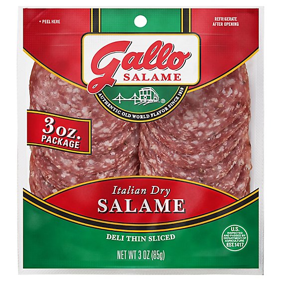 Gallo Salame Deli Thin Sliced Italian Dry Salame - 3 Oz