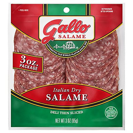 Gallo Salame Deli Thin Sliced Italian Dry Salame - 3 Oz - Image 1