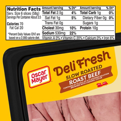 Oscar Mayer Deli Fresh Slow Roasted Roast Beef Sliced Lunch Meat Tray - 7 Oz - Image 6