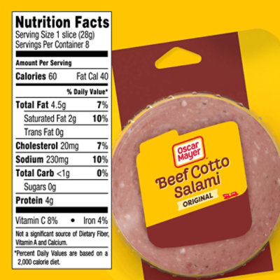 Oscar Mayer Beef Cotto Salami Sliced Lunch Meat - 8 Oz - Image 4