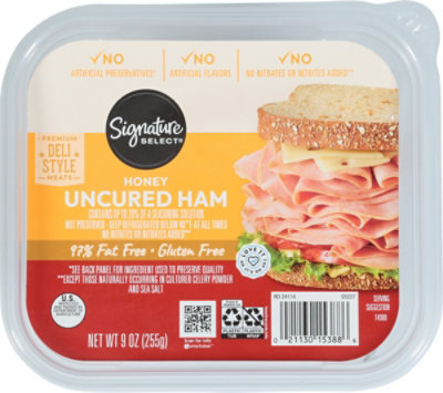 Signature Select Ham Honey Thin Sliced 97% Fat Free - 8 Oz - Image 1
