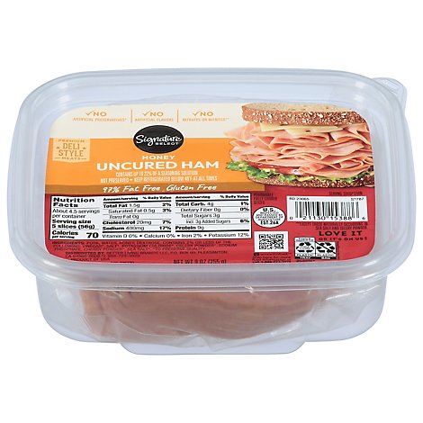 Signature Select Ham Honey Thin Sliced 97% Fat Free - 8 Oz