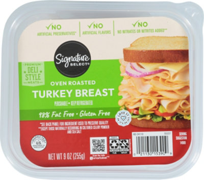 Signature Select Turkey Breast Oven Roasted 98% Fat Free - 9  Oz