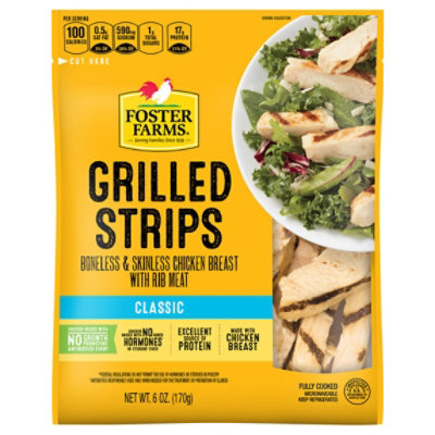 Foster Farms Chicken Breast Strips Grilled - 6 Oz