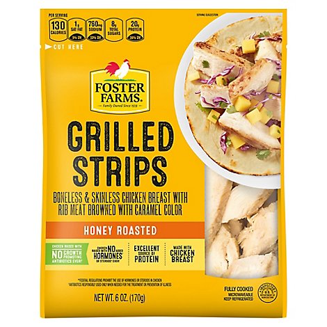 Foster Farms Chicken Breast Strips Honey Roasted - 6 Oz
