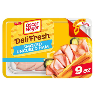 Oscar Mayer Deli Fresh Smoked Uncured Ham Sliced Lunch Meat Tray - 9 Oz - Image 1