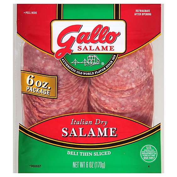 Gallo Salame Deli Thin Sliced Italian Dry Salame - 6 Oz