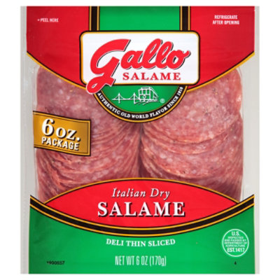 Gallo Salame Deli Thin Sliced Italian Dry Salame - 6 Oz