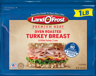 Land O Frost Premium Turkey Breast & White Turkey Lean Oven Roasted - 16 Oz - Image 2