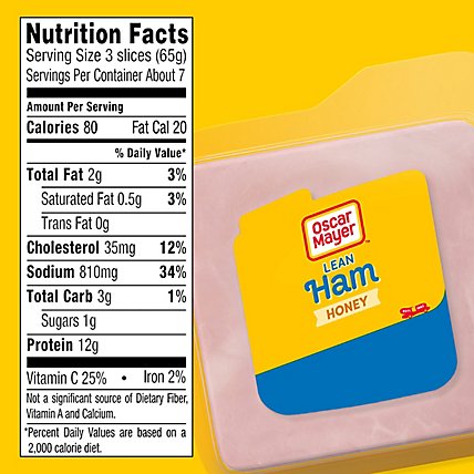 Oscar Mayer Lean Honey Ham Sliced Lunch Meat with Added Water Pack - 16 Oz - Image 7