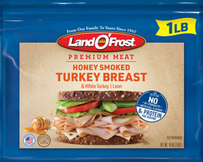 Land O Frost Premium Honey Smoke Turkey Breast - 16 Oz - Image 1