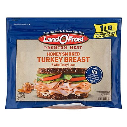 Land O Frost Premium Turkey Breast Honey Smoke - 16 Oz - Image 1
