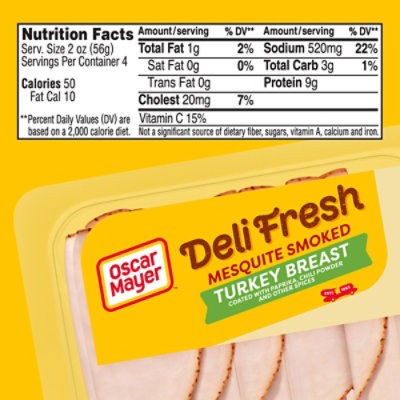 Oscar Mayer Deli Fresh Mesquite Smoked Turkey Breast Sliced Lunch Meat Tray - 8 Oz - Image 7