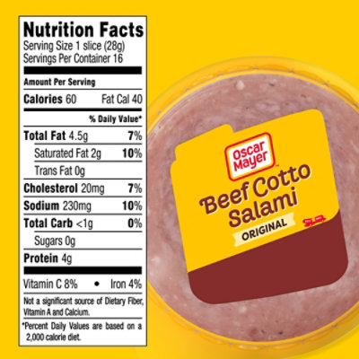 Oscar Mayer Beef Cotto Salami Sliced Lunch Meat - 16 Oz - Image 7