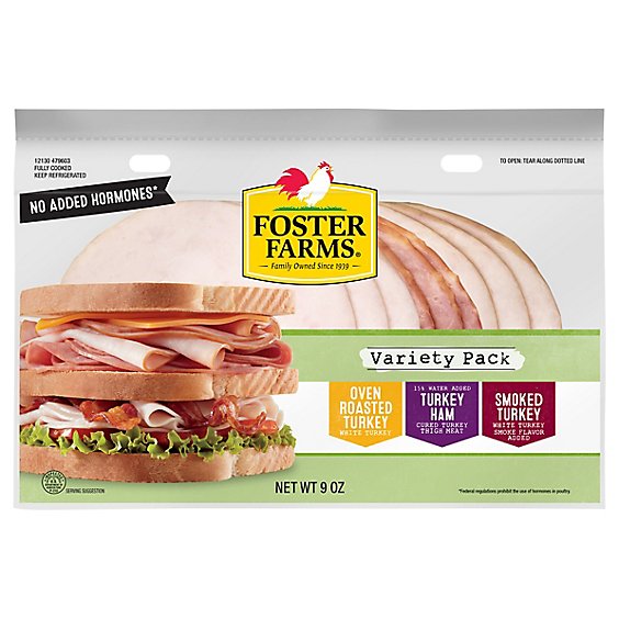 Foster Farms Club Sandwich Variety Pack Thin Sliced - 9 Oz