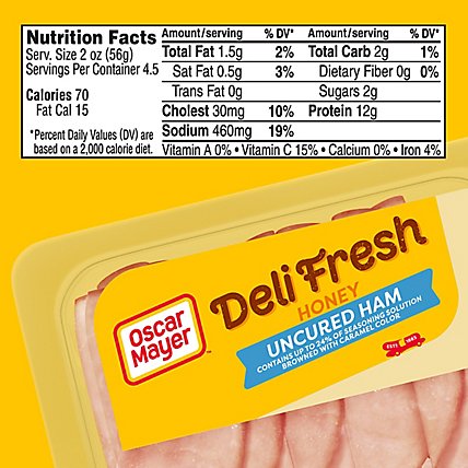 Oscar Mayer Deli Fresh Honey Uncured Ham Sliced Lunch Meat Tray - 9 Oz - Image 6