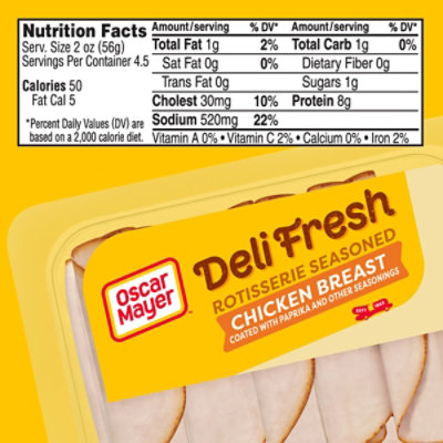 Oscar Mayer Deli Fresh Rotisserie Seasoned Chicken Breast - for a Low Carb Lifestyle Tray - 9 Oz - Image 6