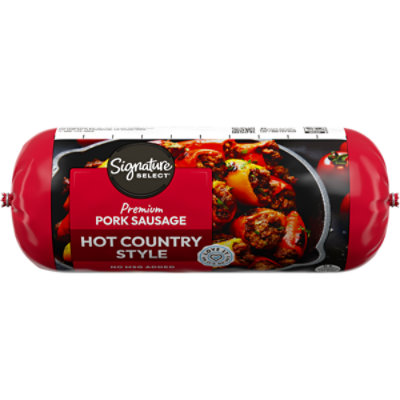 Signature SELECT Roll Hot Country Style Pork Sausage - 16 Oz - Image 1