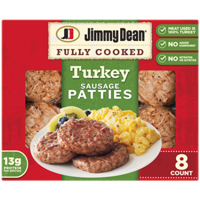 Jimmy Dean Fully Cooked Turkey Sausage Patties 8 Count - 9.6 Oz - Image 1