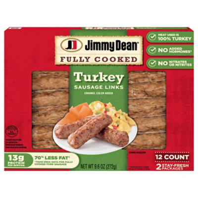 Jimmy Dean Fully Cooked Turkey Sausage Links 12 Count - 9.6 Oz - Image 2
