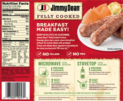Jimmy Dean Fully Cooked Turkey Sausage Links 12 Count - 9.6 Oz - Image 5
