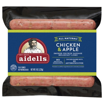 Aidells Smoked Chicken Sausage Breakfast Links Chicken Apple 10 Count - 8 Oz - Image 2