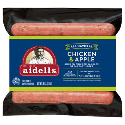 Aidells Smoked Chicken Sausage Breakfast Links Chicken Apple 10 Count - 8 Oz
