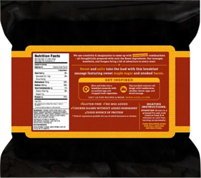Aidells Smoked Chicken Sausage Breakfast Links Maple Smoked Bacon 10 Count - 8 Oz - Image 6