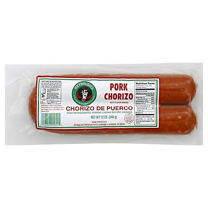 Reynaldos Chorizo Pork - 12 Oz - Image 1