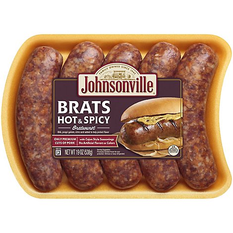 Johnsonville Brats Hot & Spicy Bratwurst 5 Links - 19.76 Oz