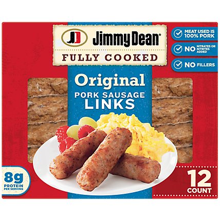 Jimmy Dean Fully Cooked Original Pork Sausage Links 12 Count - 9.6 Oz - Image 2