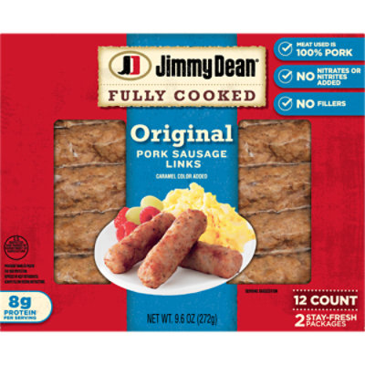 Jimmy Dean Fully Cooked Original Pork Sausage Links 12 ct - 9.6 oz - Image 3