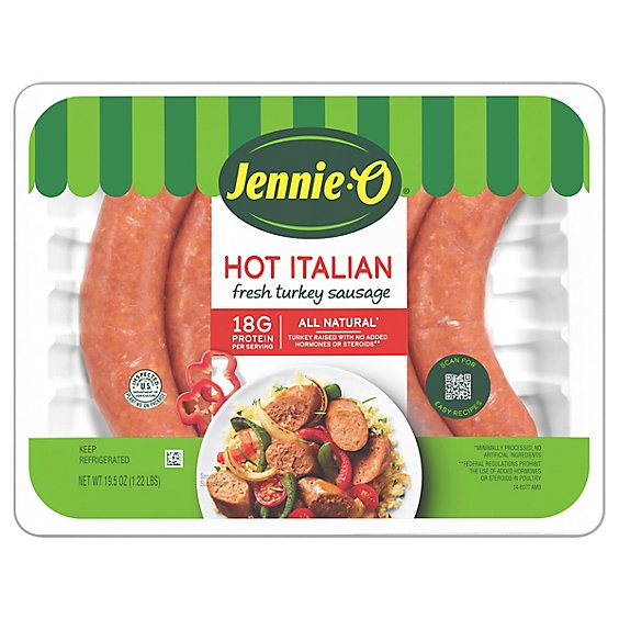 Jennie-O Turkey Sausage Hot Italian Fresh - 19.5 Oz