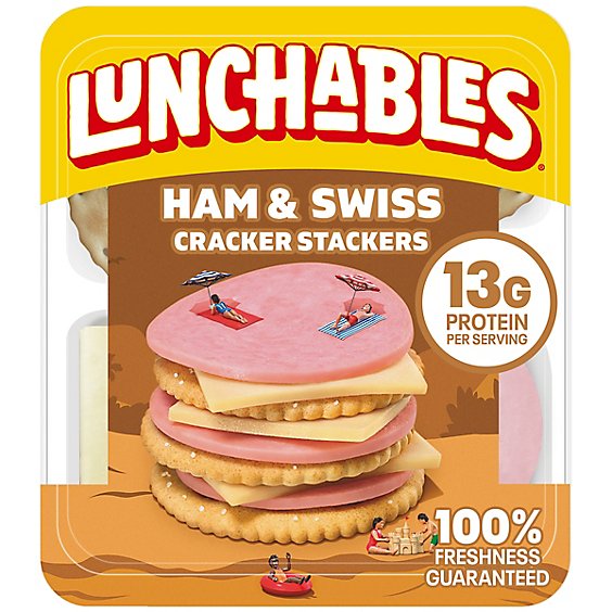 Lunchables Ham & Swiss Cheese Snack Kit with Crackers Tray - 3.2 Oz