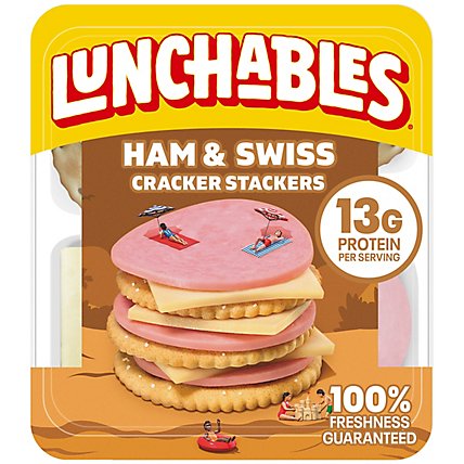Lunchables Ham & Swiss Cheese Snack Kit with Crackers Tray - 3.2 Oz - Image 1