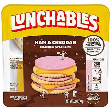 Lunchables Ham & Cheddar Cheese Snack Kit with Crackers Tray - 3.2 Oz - Image 2
