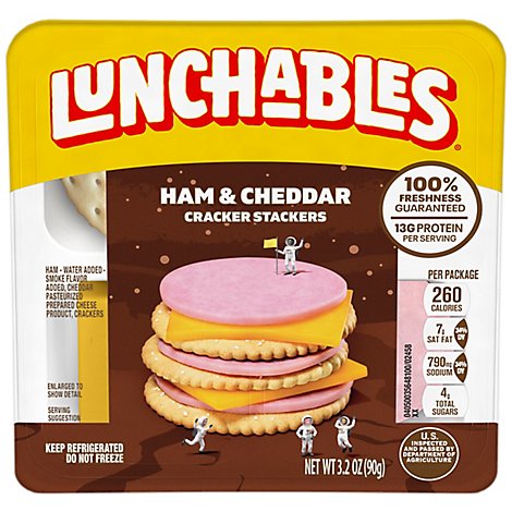 Lunchables Basic Ham & Cheddar Cheese With Crackers - 3.2 Oz