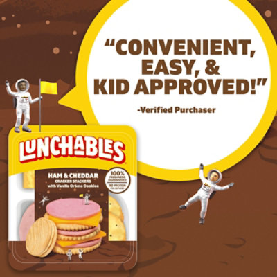 Lunchables Ham and Cheddar Cracker Stackers with Vanilla Creme Cookies - 3.5 Oz - Image 6