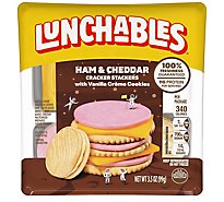 Lunchables Ham & Cheddar Cheese Cracker Stackers Snack Kit with Vanilla Cookies Tray - 3.5 Oz