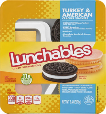 Lunchables Turkey & American Cheese Cracker Stackers Snack Kit with Cookies Tray - 3.4 Oz - Image 2