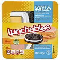 Lunchables Turkey & American Cheese Cracker Stackers Snack Kit with Cookies Tray - 3.4 Oz - Image 1