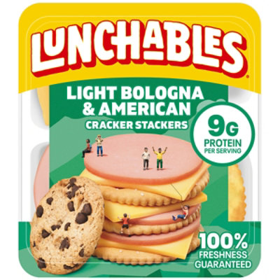 Lunchables Light Bologna & American Cheese Cracker Stackers Snack Kit with Cookies Tray - 3.1 Oz