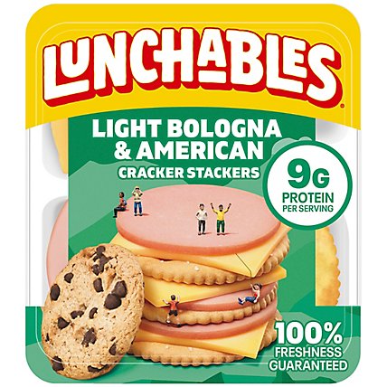 Lunchables Light Bologna & American Cheese Cracker Stackers Snack Kit with Cookies Tray - 3.1 Oz - Image 1